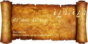 Édes Ákos névjegykártya